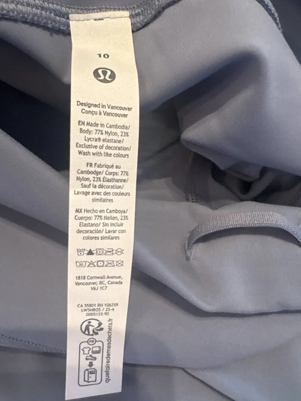 Lululemon Wunder Train HR Tight 25” color:Steel Blue SZ: 10